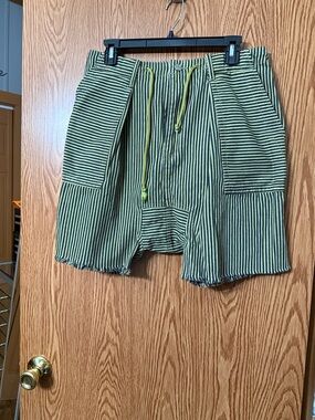 Jaded gypsy Striped Drawstring Women’s Shorts in Green and White